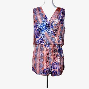 Heartloom Paisley Floral Blouson Romper Short Medium